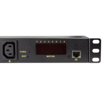 3. LogiLink PDU8P01 PDU-Stromverteilungseinheit mit 8 Netzwerkanschlüssen, 1 HE, Schwarz