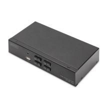 KVM-Switch, 4 Ports, 4K 60Hz, 4x DP IN, 1x DP OUT, 2x USB A, 2x Audio IN & OUT