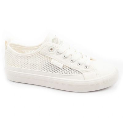 Lee Cooper Damen-Sneaker, durchbrochenes Muster, weiß, bequem, Sommerschuhe