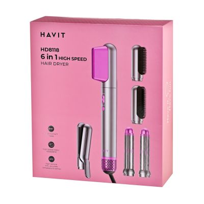 2. Havit HD8118-EU Haartrockner (Grau-Rosa)