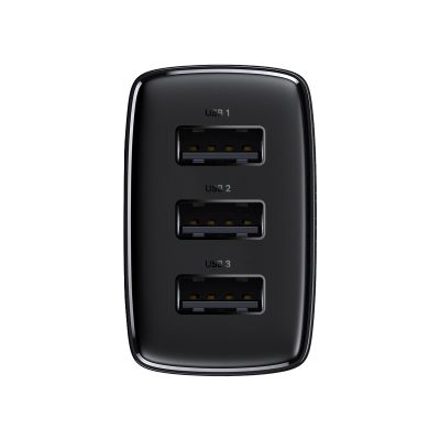 3. Baseus Compact Ladegerät 3x USB 17W schwarz (CCXJ020101)