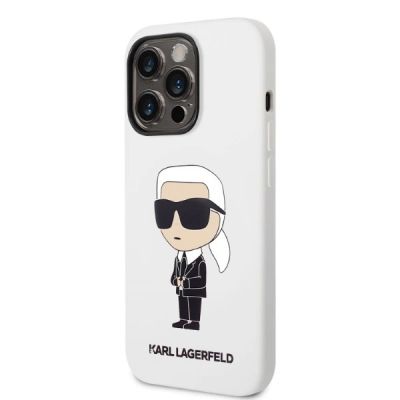 2. Karl Lagerfeld KLHCP14LSNIKBCH iPhone 14 Pro 6.1" Hardcase weiß/weiß Silikon Ikonik