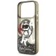 6. Karl Lagerfeld Liquid Glitter Choupette Logo MagSafe Hülle für iPhone 17 Pro - Schwarz