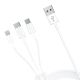 5. 3mk Kabel 3-in-1 USB-A - Micro-USB / Lightning / USB-C 1,2 m 20 V / 2,4 A 15 W - weiß