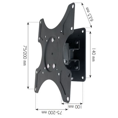 4. TECHLY TV-Wandhalterung LED/LCD 17-37 Zoll 25 kg