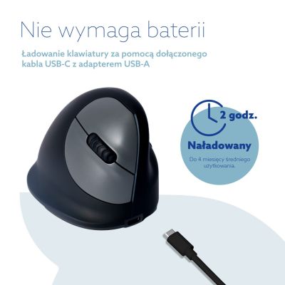 25. Ergonomische Maus R-Go Maus HE ergonomisch rechts Bluetooth mittel schwarz/sil Retail