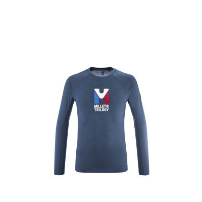 5. MILLET M Trilogy Wool Ts Ls Marineblaue Unterwäsche