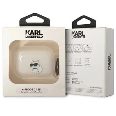 3. Karl Lagerfeld KLAPHNCHTCT Airpods Pro Abdeckung transparent Ikonik Choupette