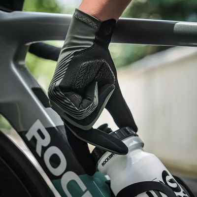 12. Rockbros 16110006003 stoßdämpfende Fahrradhandschuhe Größe L – Grün und Schwarz