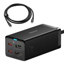 Baseus Schnellladegerät GaN5 Pro HUB HDMI 2 x USB-C / USB-A / HDMI 4K 30Hz 1,5m schwarz + USB-C Kabel - USB-C 100W 40Gb/s (USB4) 1m (CCGP110201)