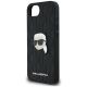 6. Karl Lagerfeld iPhone 16e Hülle mit Monogramm-Karl-Kopf-Anstecker - Schwarz