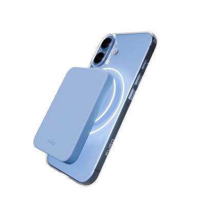 3. Puro Lite Mag TPU+PC Hülle kompatibel mit MagSafe für iPhone 17 - Transparent mit blauem Ring