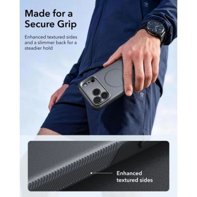 6. ESR Cyber ​​Tough Kickstand MagSafe Hülle für iPhone 18 Pro Max / 17 Pro Max – Grau