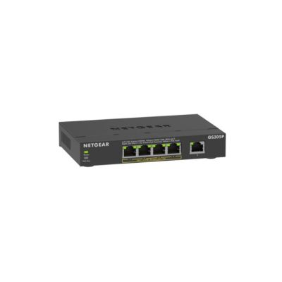 11. Netgear GS305P-300EUS 5p PoE 63W (PoE+: 4p) Unmanaged Gigabit Switch