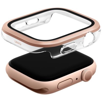 2. Uniq Voute Panzerglas-Gehäuse für Apple Watch 10 46 mm – Roségold
