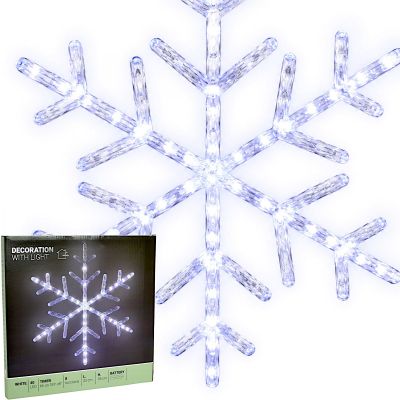 Schneeflocken-Dekorationsleuchte zum Aufhängen, 40 weiße LEDs