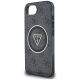 6. Guess IML Metal Glitter 4G Circle Triangle MagSafe Case für iPhone 16e - Schwarz