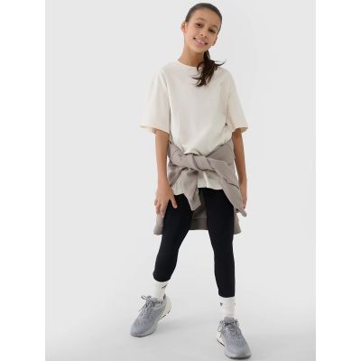 5. Mädchen-Oversize-T-Shirt, einfarbig, Größe 4F 4FJWSS25TTSHF1851-12S