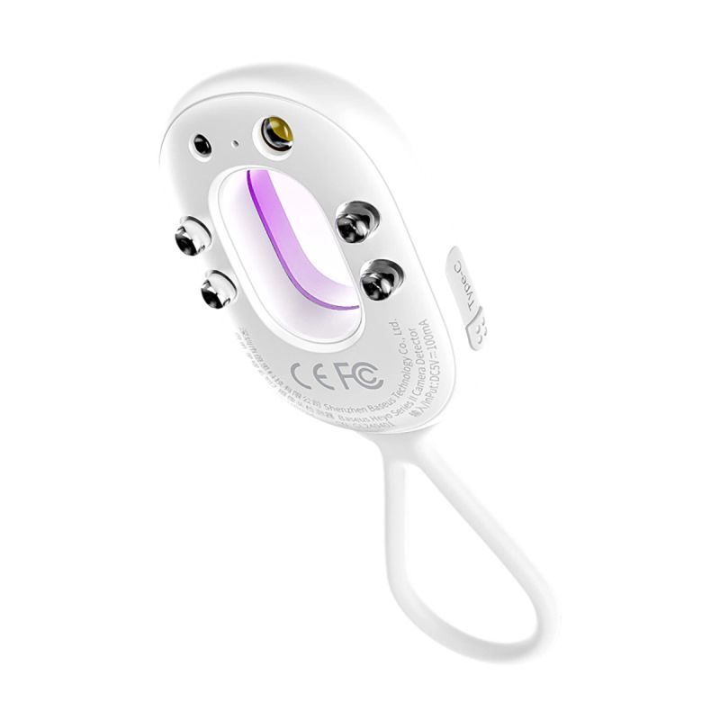 2. Baseus Heyo Series II Versteckter Kameradetektor mit Alarm und Mini-Taschenlampe + Baseus Simple USB-A - USB-C Kabel - Weiß