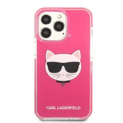 3. Karl Lagerfeld Choupette Head Hülle für iPhone 13 Pro Max – Fuchsia