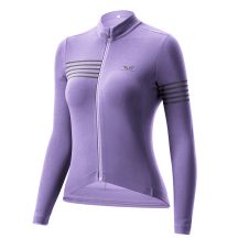 Rockbros YPW065 TVI Damen-Radtrikot mit langen Ärmeln, Herbst/Winter, Größe S – Lila