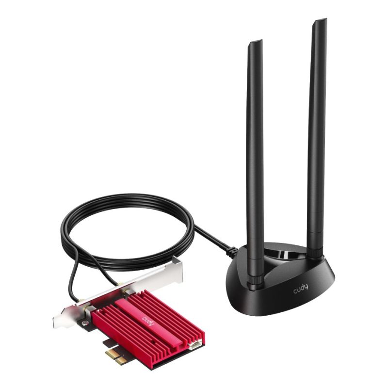 10. CUDY WE4000 AX5400 Wi-Fi 6/6E BT 5.2 Netzwerkkarte, Intel AX210NGW PCIe Kühlkörper + Kabelantenne