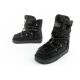 8. D.Franklin Damen Winter Schneestiefel, modisches Fellfutter, Schwarz
