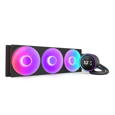 10. NZXT Kraken Elite 420 RGB All-in-One-Flüssigkeitskühler für Prozessoren, 14 cm, Schwarz, 1 Stück.
