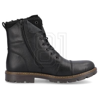6. Rieker M RKR296A Wollgefütterte Lederstiefelette, schwarz