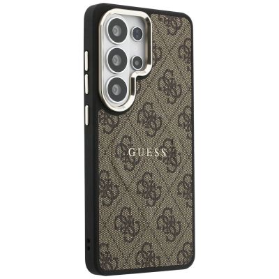 4. Guess 4G Embossed Ring MagSafe Hülle für Samsung Galaxy S26 Ultra - braun