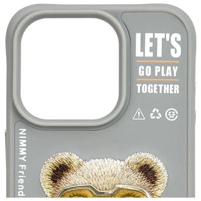 6. Nimmy Cool&Cute 2.0 Bear Case für iPhone 15 Pro - Grau