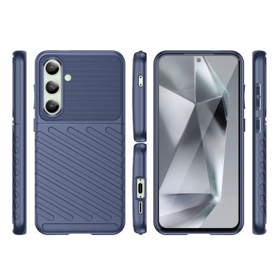3. Thunder Case Hülle für Samsung Galaxy S24 FE Silikon Panzerhülle - Blau