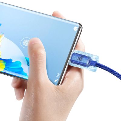 4. Baseus Crystal Shine Serie Schnelllade-Datenkabel USB Typ A auf USB Typ C 100W 2m blau (CAJY000503)