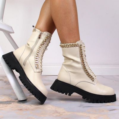 3. Artiker W HBH40 Isolierte Lederstiefeletten mit Kette
