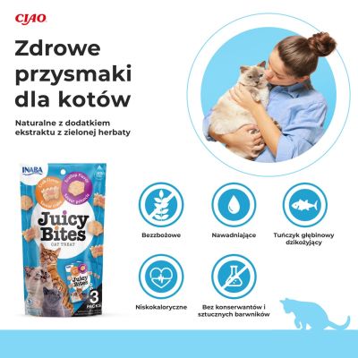 2. INABA Juicy Bites Jakobsmuschel- und Krabbengeschmack – Katzenleckerli – 3 x 11,3 g