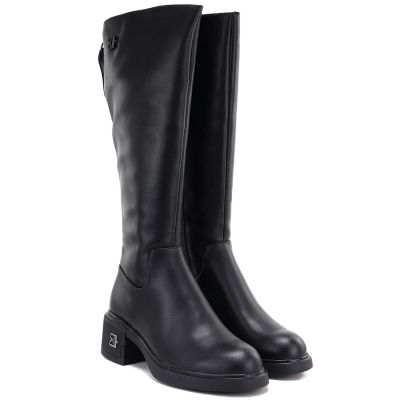 8. Schwarze Damen-Ankle-Boots aus Leder, Vinceza FIO27-67056