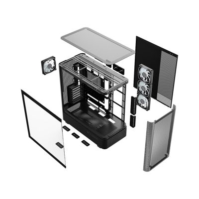 3. MODECOM VOLCANO AQ 300 ARGB MIDI SCHWARZES GEHÄUSE