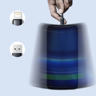 16. Baseus Crystal Shine Series Kabel USB-Kabel für schnelles Aufladen und Datenübertragung USB Typ A - Lightning 2.4A 1.2m schwarz (CAJY000001)