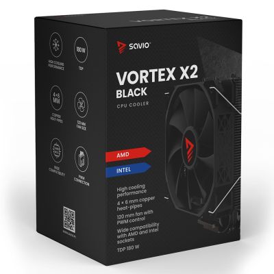 7. SAVIO CPU-KÜHLER VORTEX X2 SCHWARZ