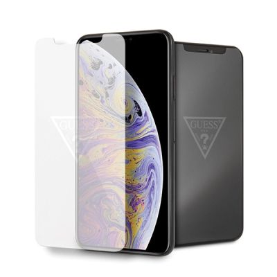 Guess Invisible Logo Tempered Glass für iPhone Xs Max