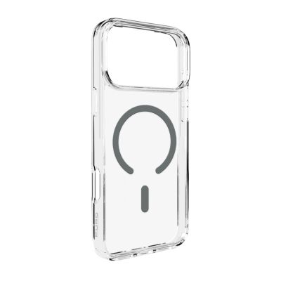 Puro Lite Mag TPU+PC Hülle kompatibel mit MagSafe für iPhone 17 Pro Max - Transparent mit grauem Ring