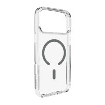 Puro Lite Mag TPU+PC Hülle kompatibel mit MagSafe für iPhone 17 Pro Max - Transparent mit grauem Ring