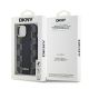 8. DKNY Leder-MagSafe-Hülle mit kariertem Monomuster für iPhone 14/15/13 – Schwarz