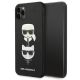 Karl Lagerfeld Saffiano Karl&Choupette Head Hülle für iPhone 11 Pro Max - Schwarz