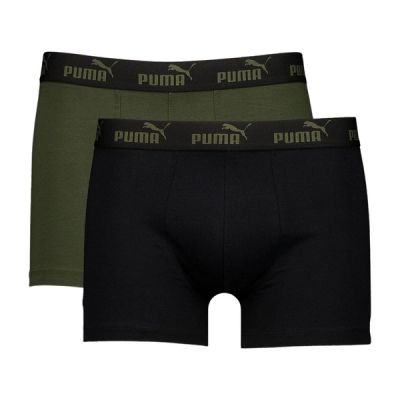 3. Puma Herren-Boxershorts, 2er-Pack, Khaki/Schwarz, bequeme Baumwolle