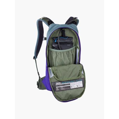 2. EVOC Stage 6 Trinkrucksack mit Trinkblase 2 und Wasserreservoir, Stahlviolett Dunkeloliv