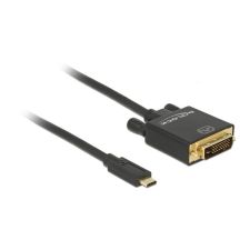 DeLOCK 2 m, externe USB-Grafikkarte mit 24+1 USB-Anschlüssen (USB-C/DVI), 3840 x 2160 Pixel, Schwarz