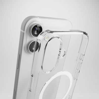 6. Puro Impact Clear D3O MagSafe Silikonhülle für iPhone 16 – transparent