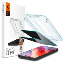 Spigen Glas.tR EzFit Privacy gehärtetes Glas für iPhone 15/16 mit Adapter (2 Stück)