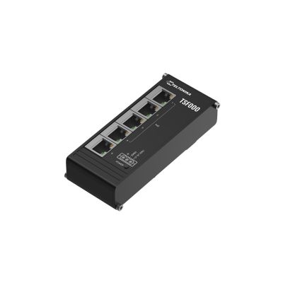 2. Teltonika TSF000 Unmanaged Fast Ethernet (10/100) PoE Support Desktop Schwarz